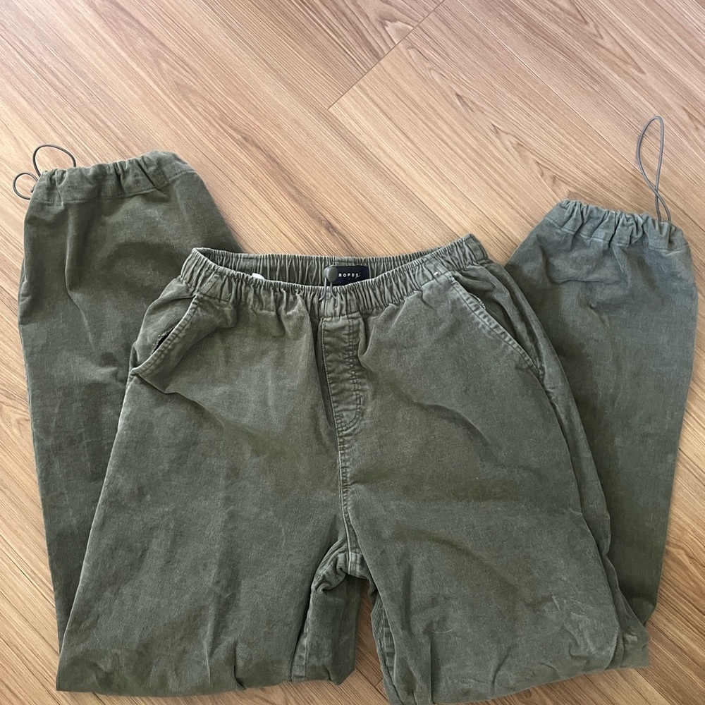 Aeropostale Green Track Pants with Elastic Waistband